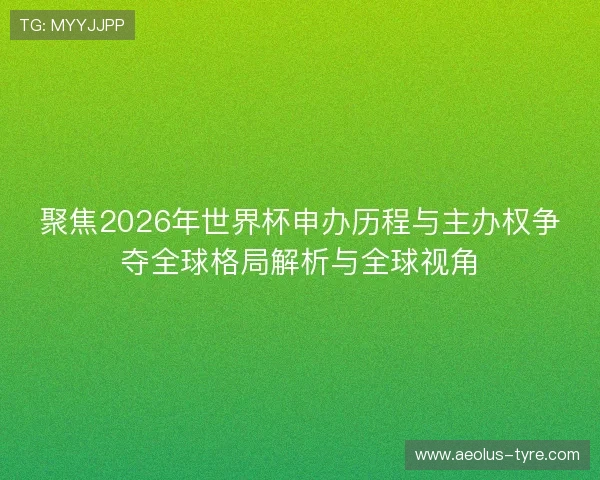 聚焦2026年世界杯申办历程与主办权争夺全球格局解析与全球视角